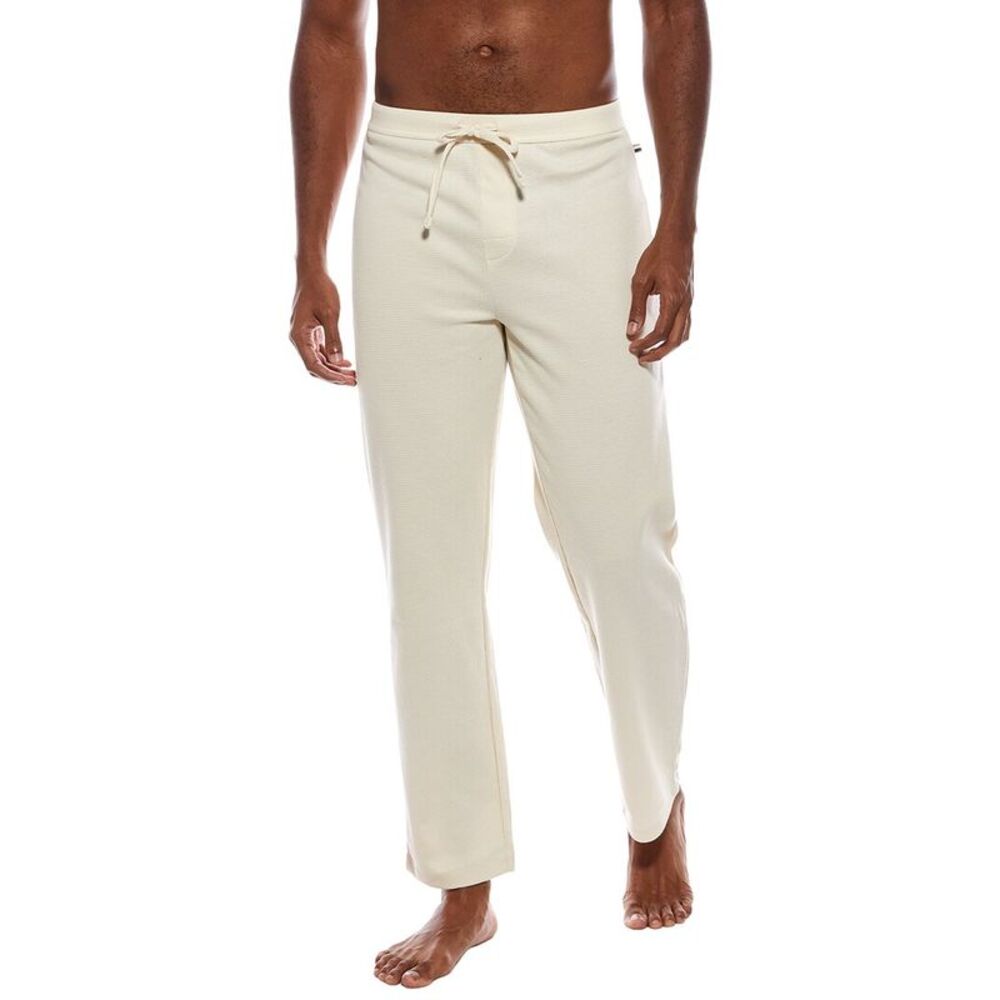 Hugo Boss Mens  Waffle-Knit Lounge Pant, White
